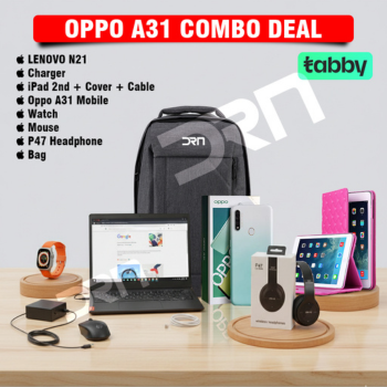 OPPO A31 Combo Deal - 7 in 1 Bundle | Smartphone + Lenovo N23 Chromebook + Bag + Smartwatch + Accessories