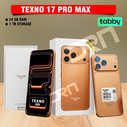 TEXNO 17 Pro Max - 24GB RAM + 1TB Storage | iPhone Style Design | Dual SIM 5G Unlocked Smartphone